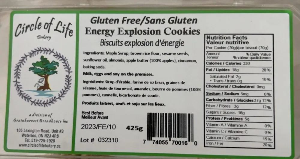 Gluten free energy explosion cookies