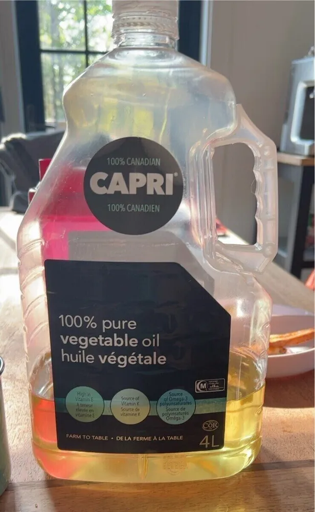 100% pure vegetable oil