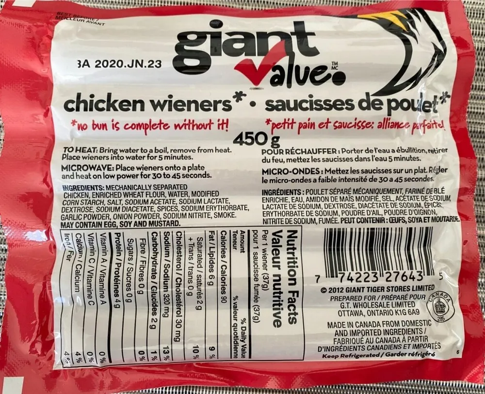 Saucisses de poulet