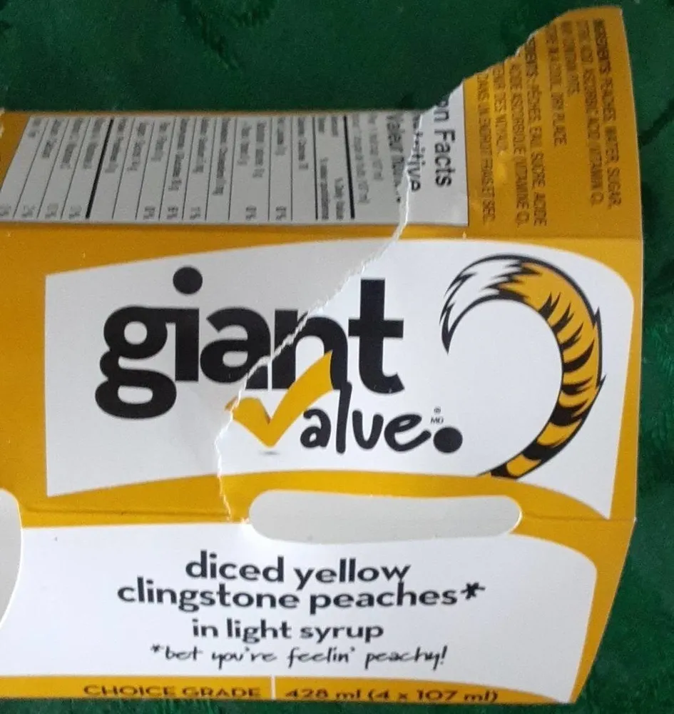 diced yellow clingstone peaches