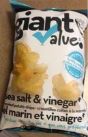 Giant value sea salt and vinegar kettle cooked potato chips