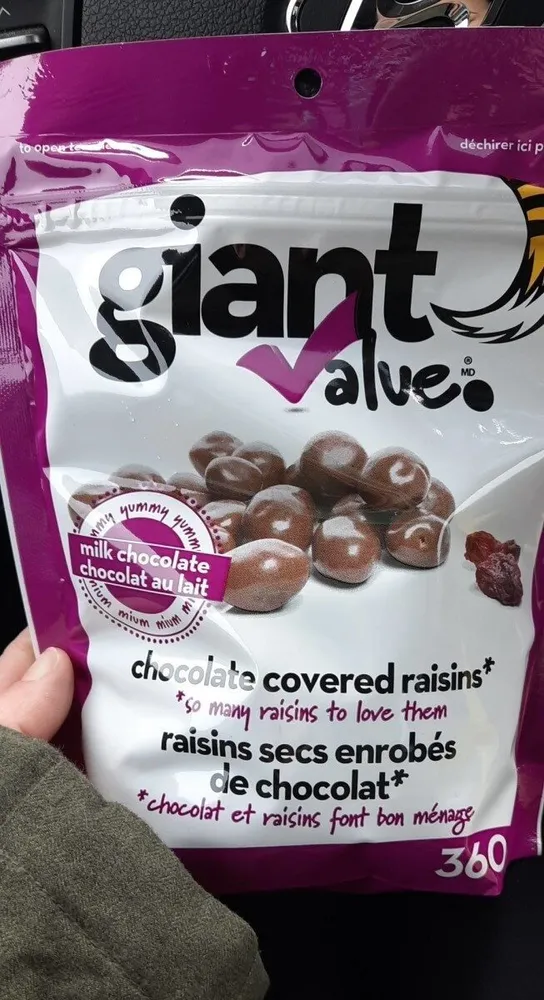Chocolate covered raisins