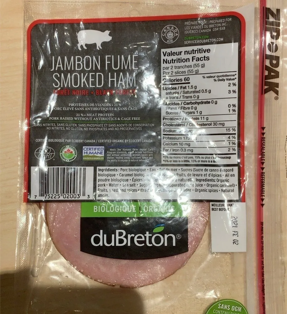 Jambon Fumé Biologique Forêt Noire