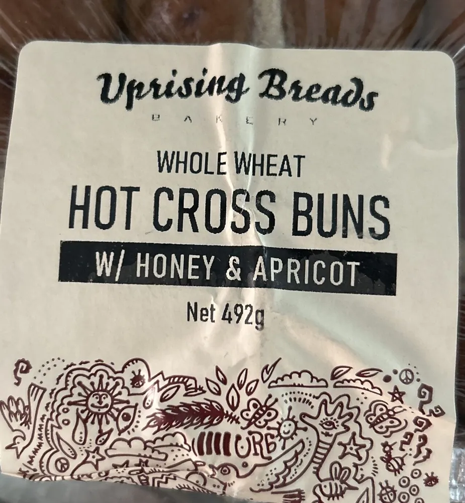 Whole Wheat Hot Cross Buns W/ Honey & Apricot