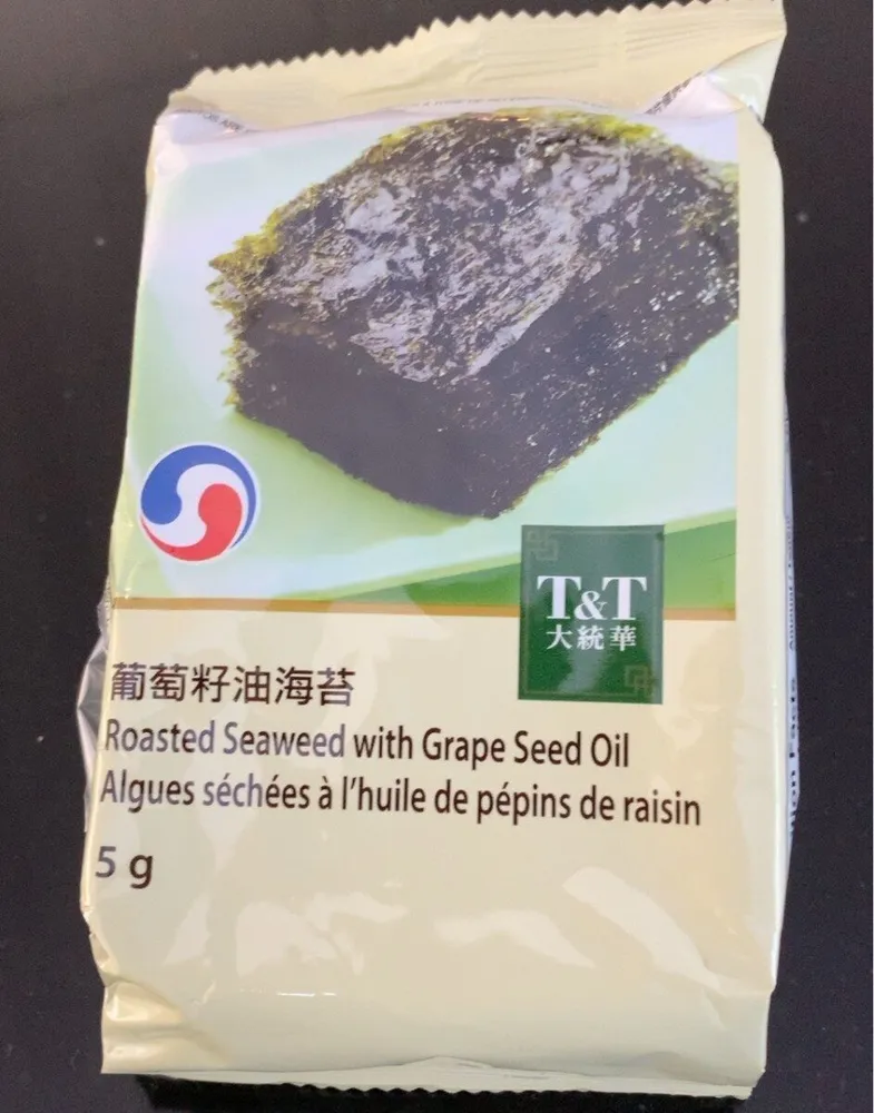 T&T Roasted Seaweed with Grape Seed Oil