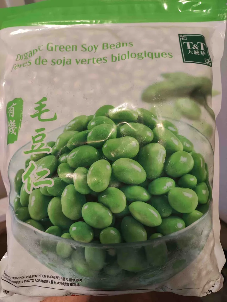 Organic green soy beans