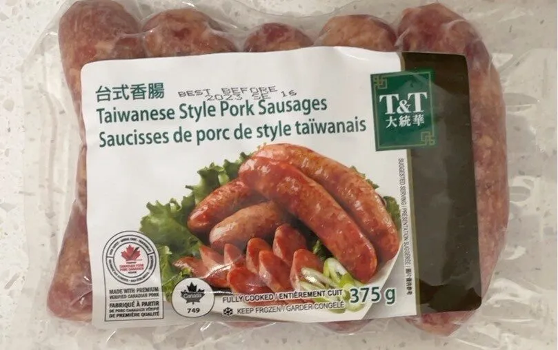 Taiwanese style pork sausages