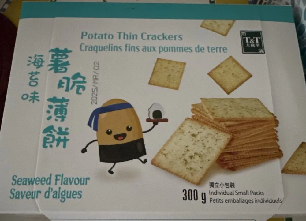 T&T Potato Thin Crackers Seaweed Flavour