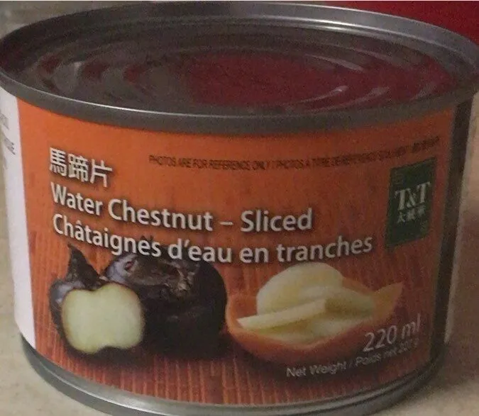 Châtaignes d'eau en tranches