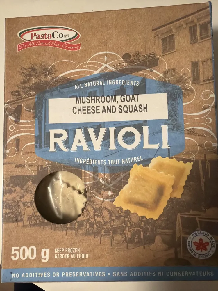 Mushroom, Goat Cheese And Squash Ravioli