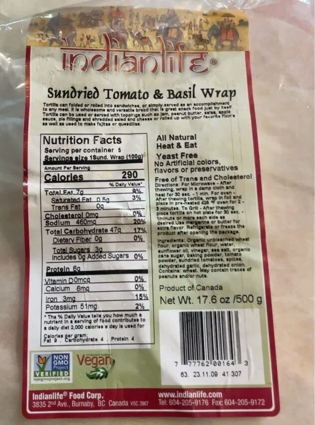 Sundried Tomato & Basil Wrap