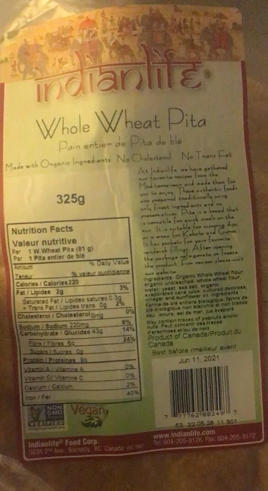 Whole Wheat Pita