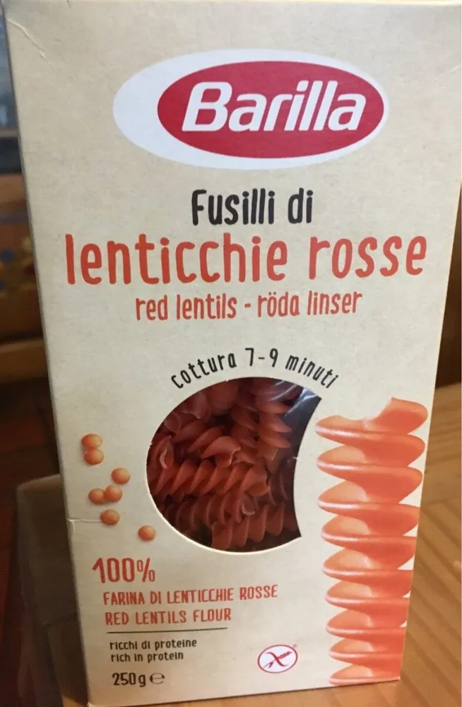 Fusilli di lenticchie rosse