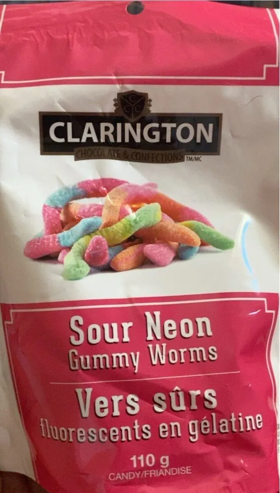 Sour neon gummy worms