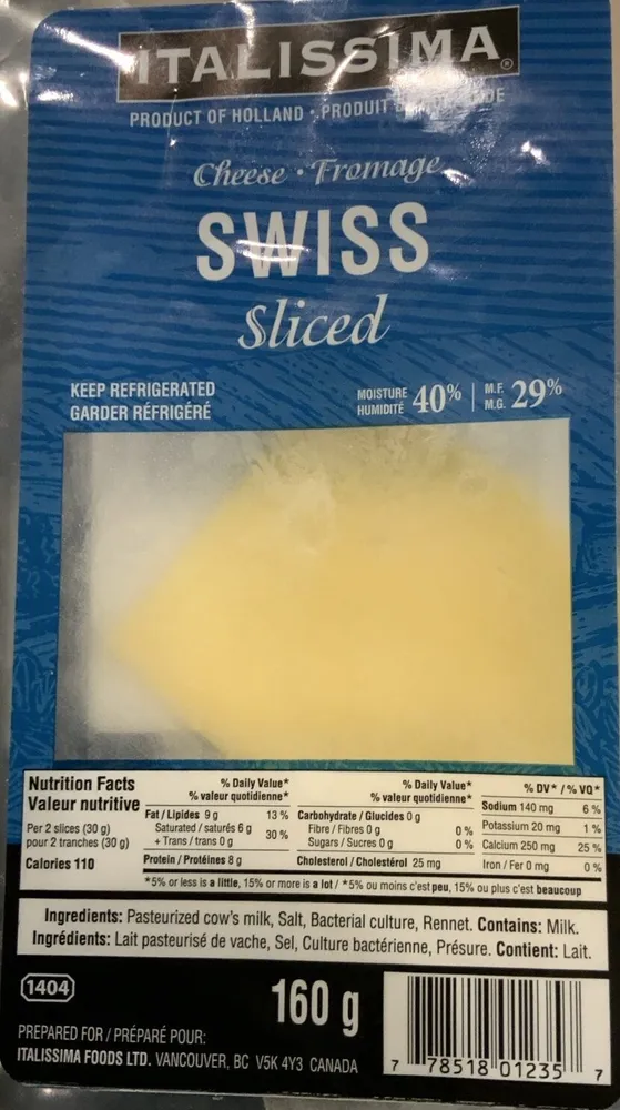 Swiss Cheese Sliced
