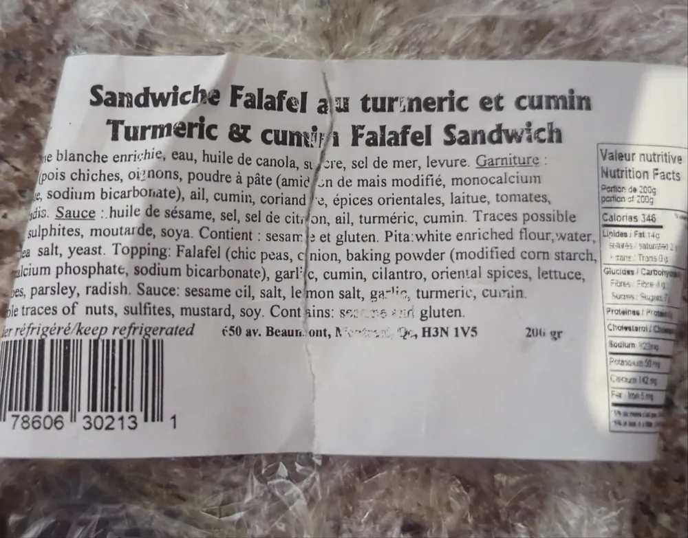 Turmeric and Cumin Falafel Sandwich