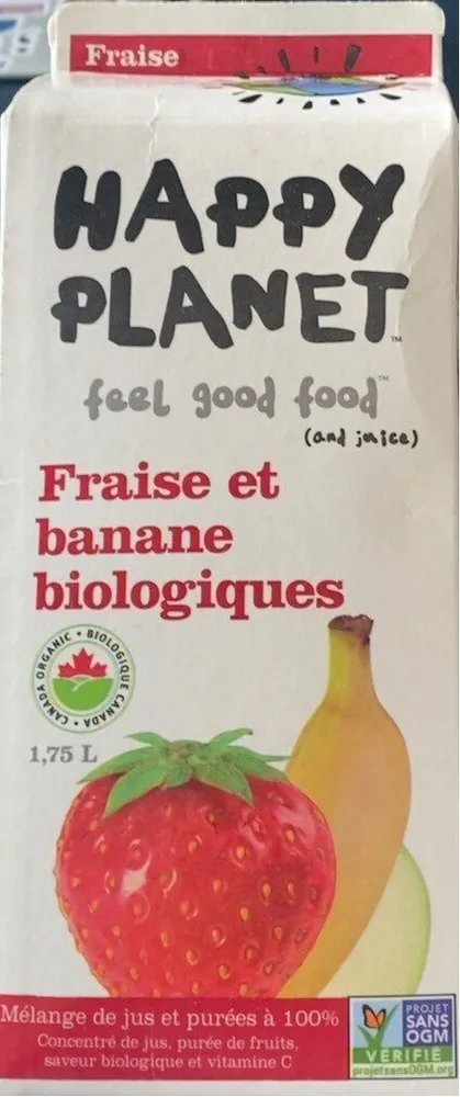 Feel good food (and juice) fraise et banane biologique