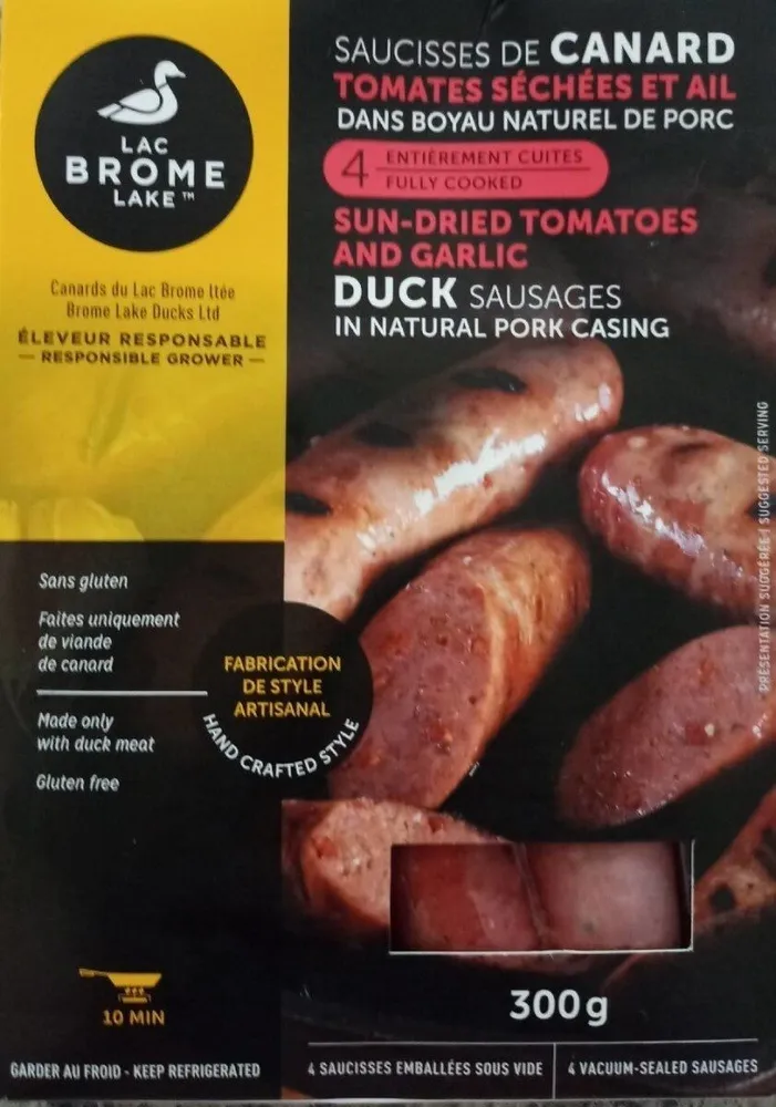 Saucisse de canard tomates séchées et ail