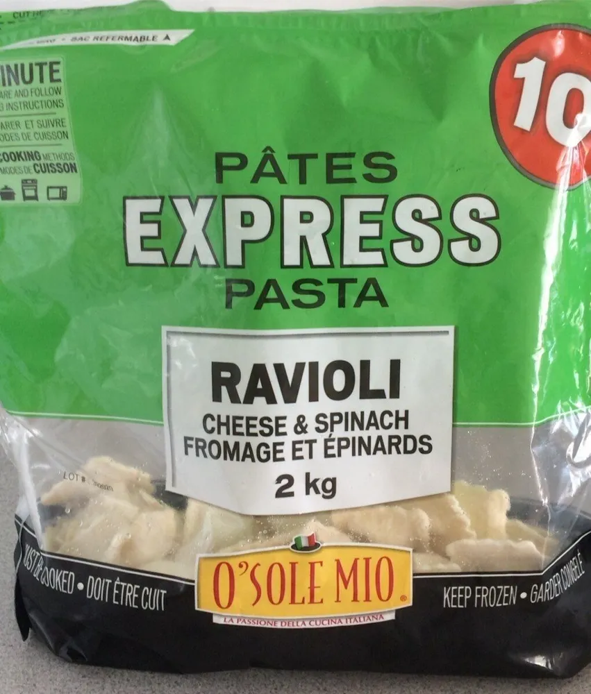 Ravioli fromage et epinards