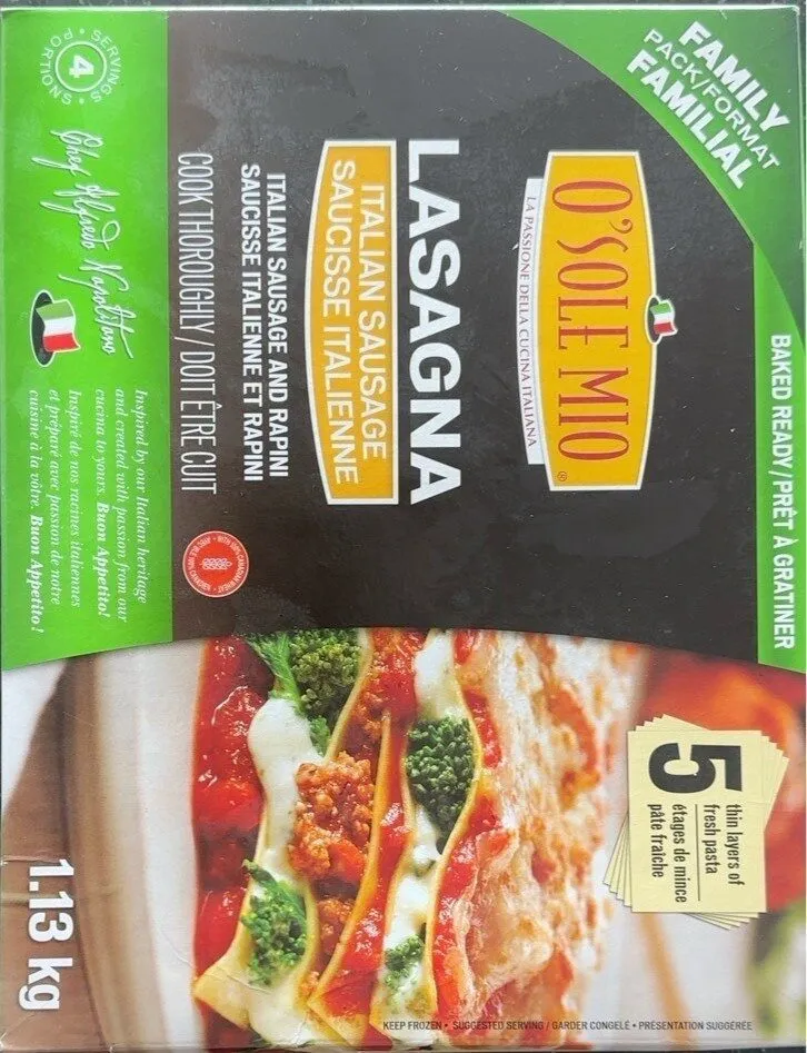 Lasagna italian saisage