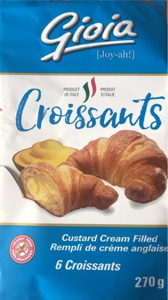 Custard cream filled croissants