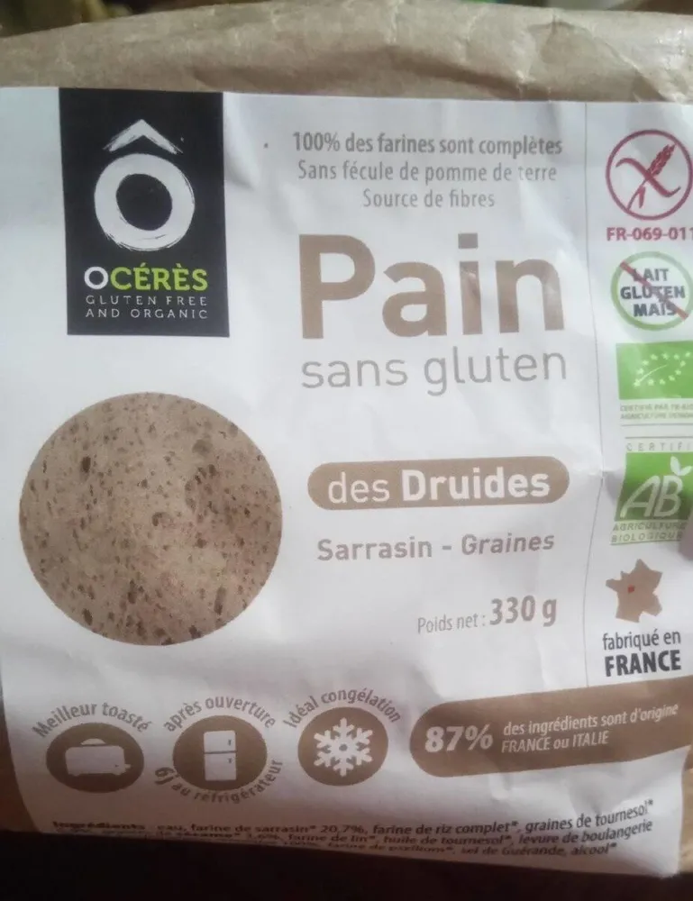 Pain sans gluten des Druides