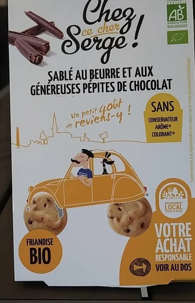 Sablé au beurre et au pépites de chocolat