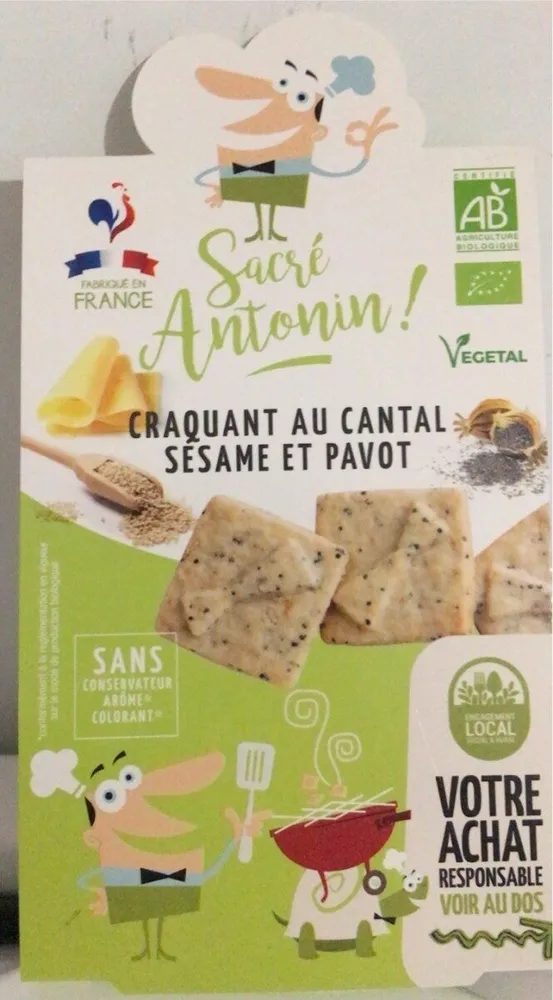 Craquant cantal sesame pavot