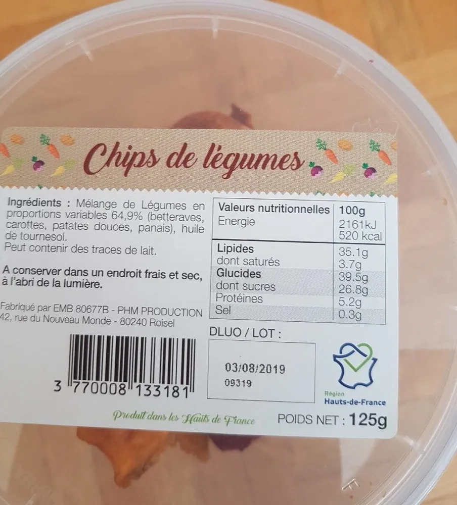 Chips de légumes