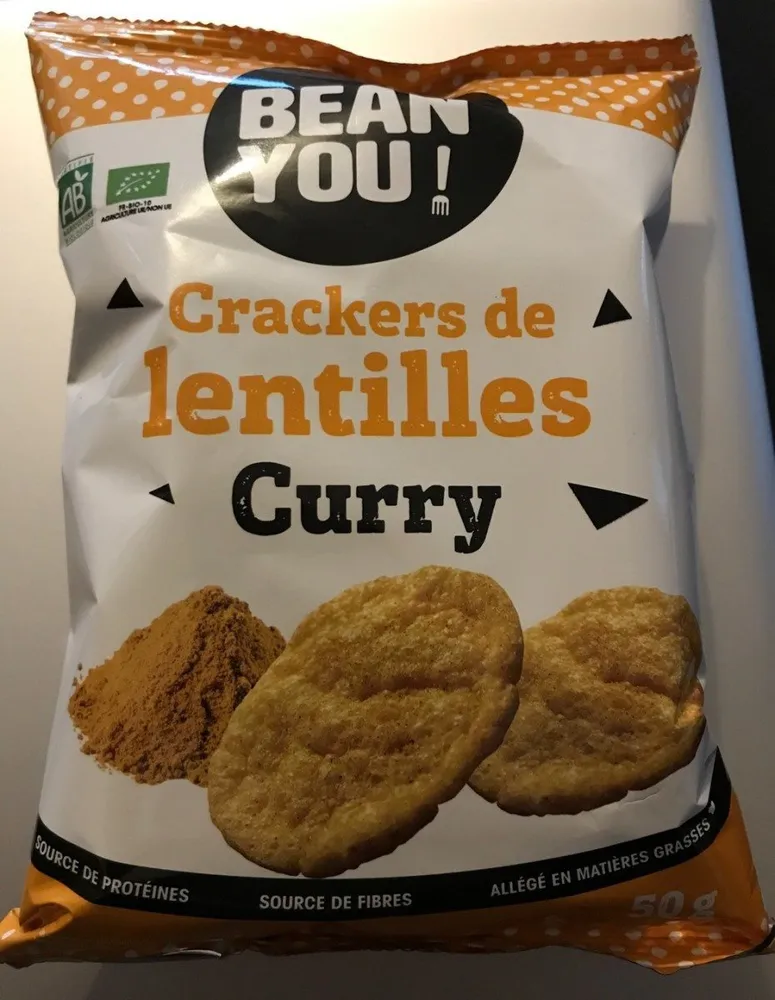 Crackers de lentilles Curry