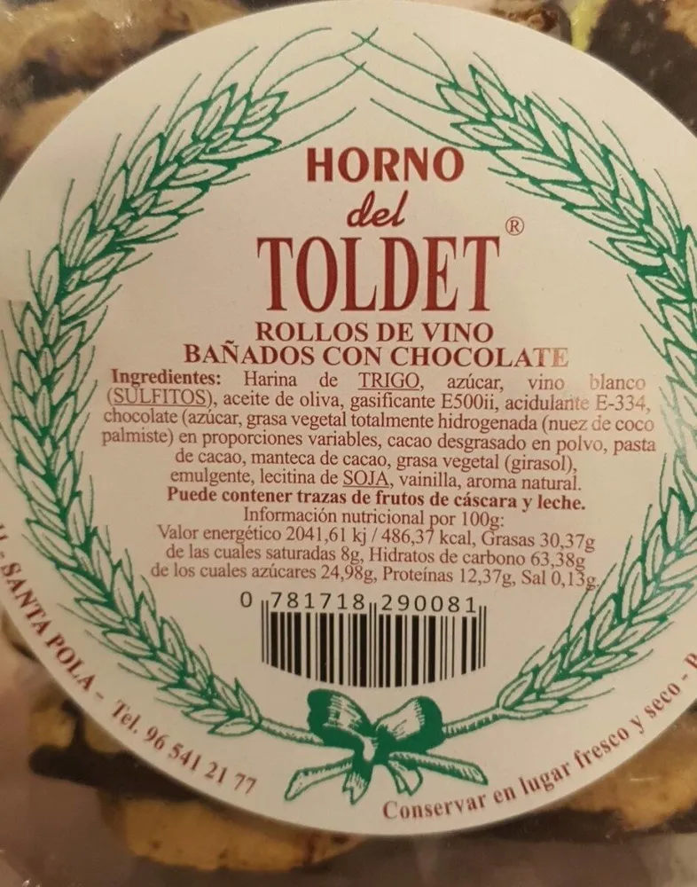 Rollos de vino chocolate