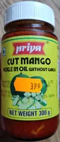 Cut mango pickle in oil without garlic