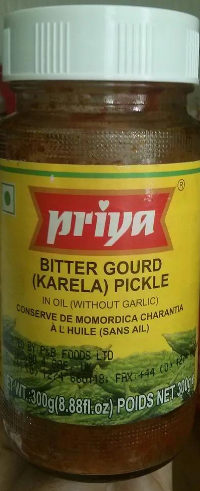 Bitter Gourd (Karela) Pickle in oil (without garlic)