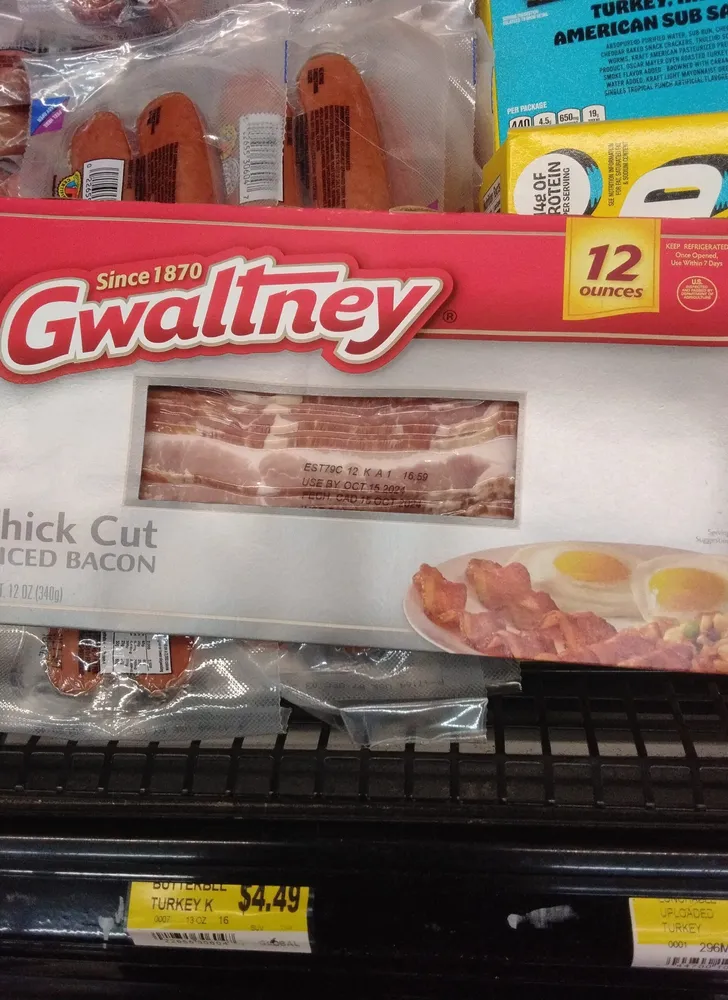 Thick cut slice bacon