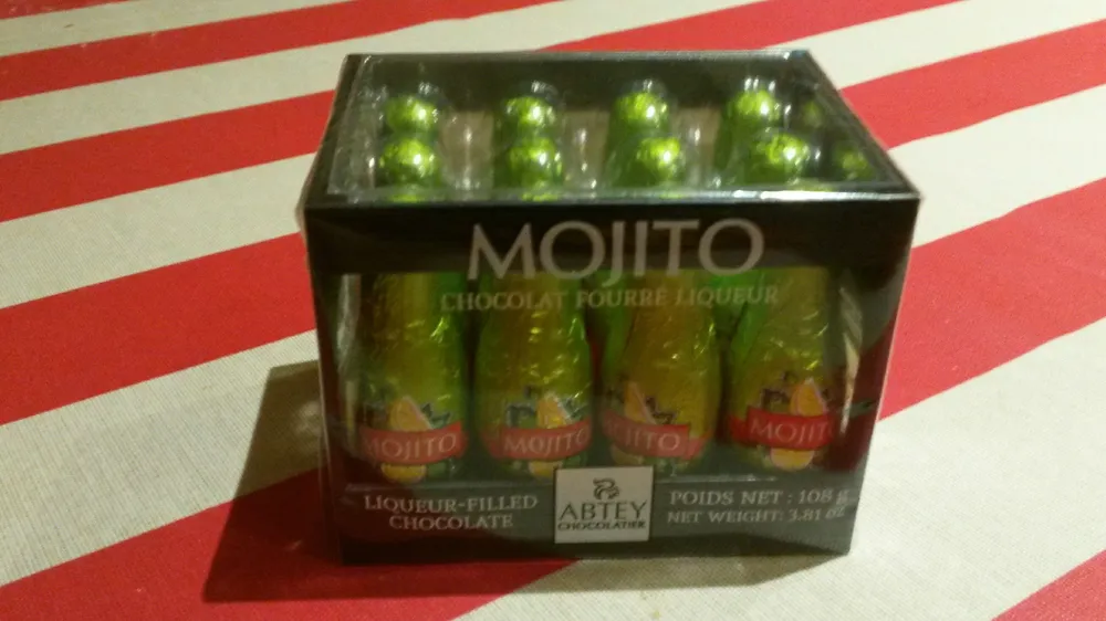 Chocolat fourré liqueur mojito