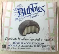 Bubbies ice cream chocolat vanilla