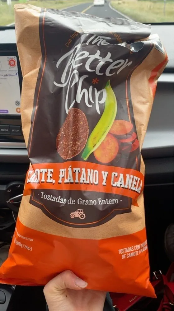Camote, platano y canela tostadas de grano entero