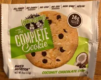 Coconut chocolate chip baked nutrition cookie, coconut chocolate chip