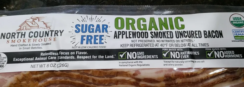 Apple wood Smokes sugar free uncured bacon Organic