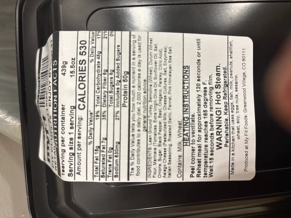 fit turkey pasta my fit foods regular size