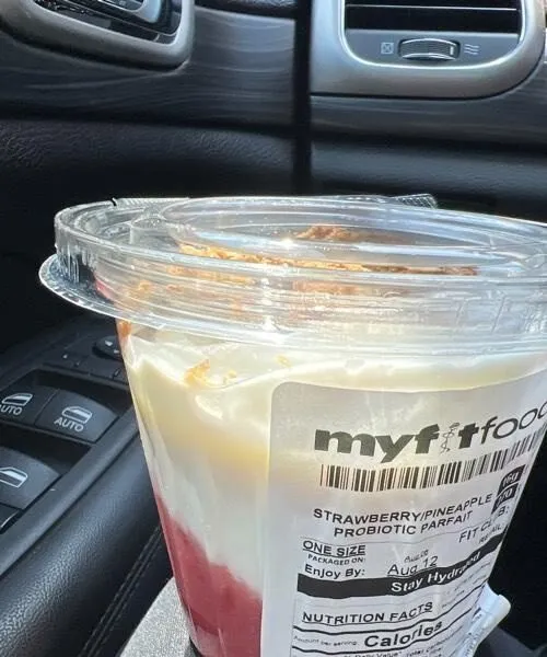 Strawberry pineapple, probiotic parfait