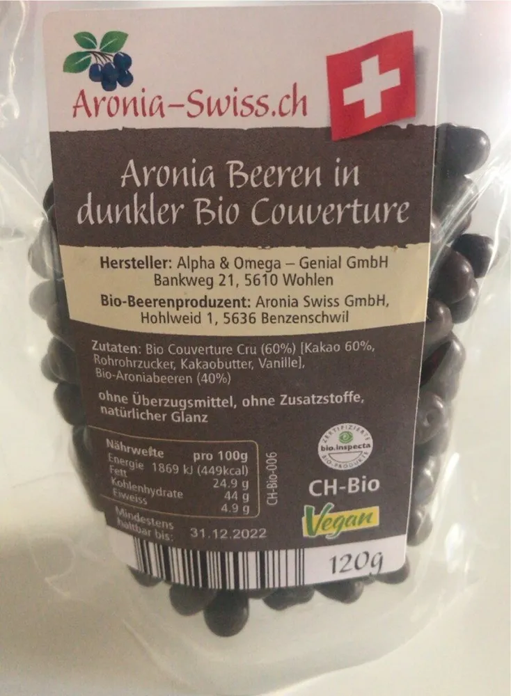 Baies d’Aronia au chocolat noir