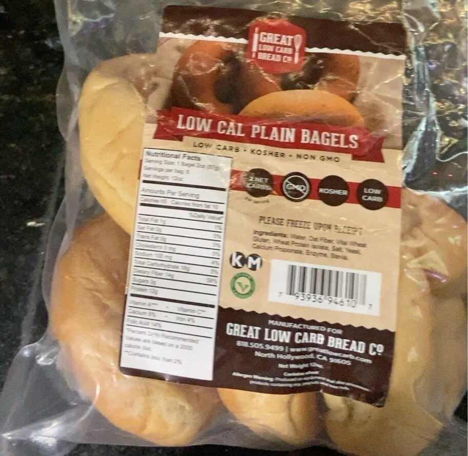Low calorie plain bagels