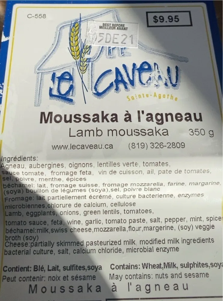 Moussaka à l’agneau
