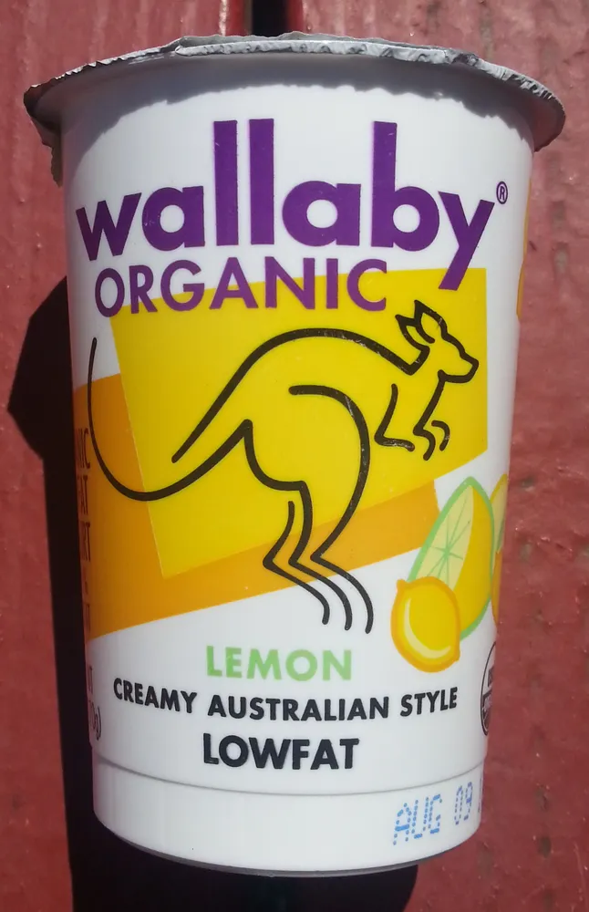 Wallaby organic, organic lowfat yogurt, lemon