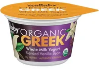 Organic vanilla bean aussie greek whole milk yogurt, vanilla bean