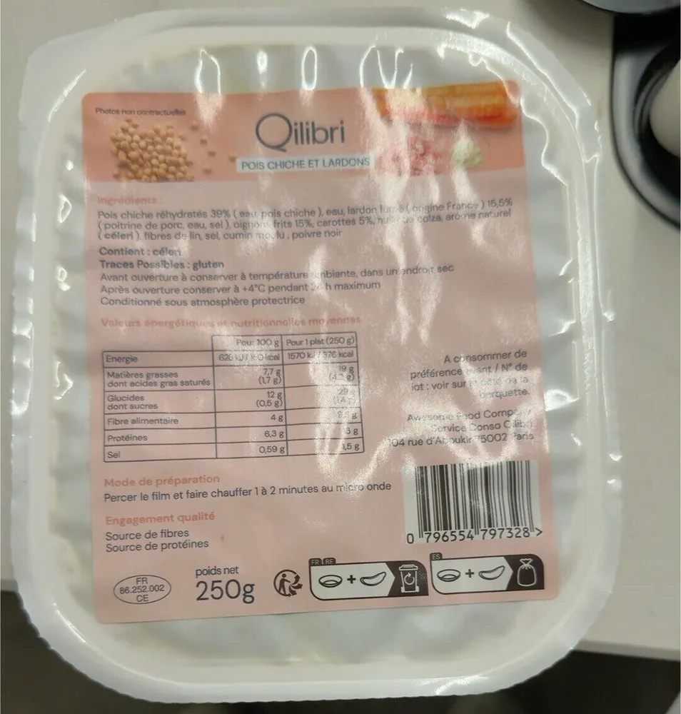 Compote pois chiche lardons