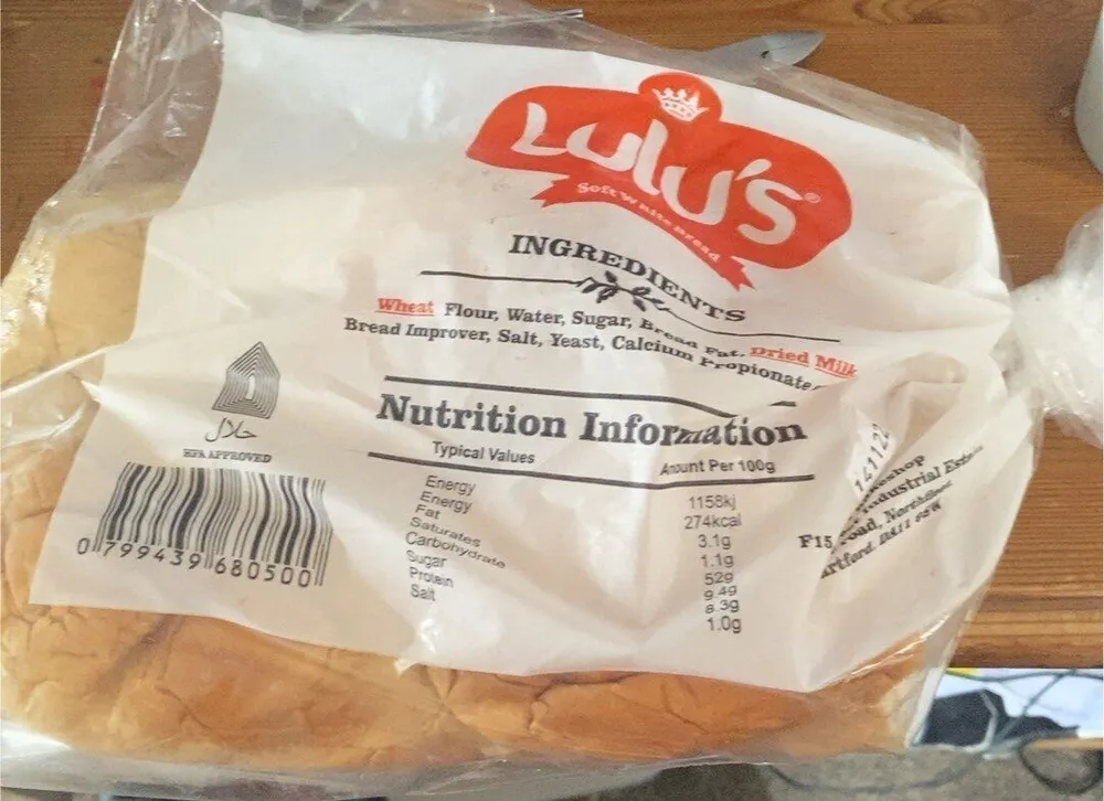 Soft white bread