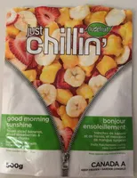 Good Morning Sunshine frozen bananas, strawberry, mangos