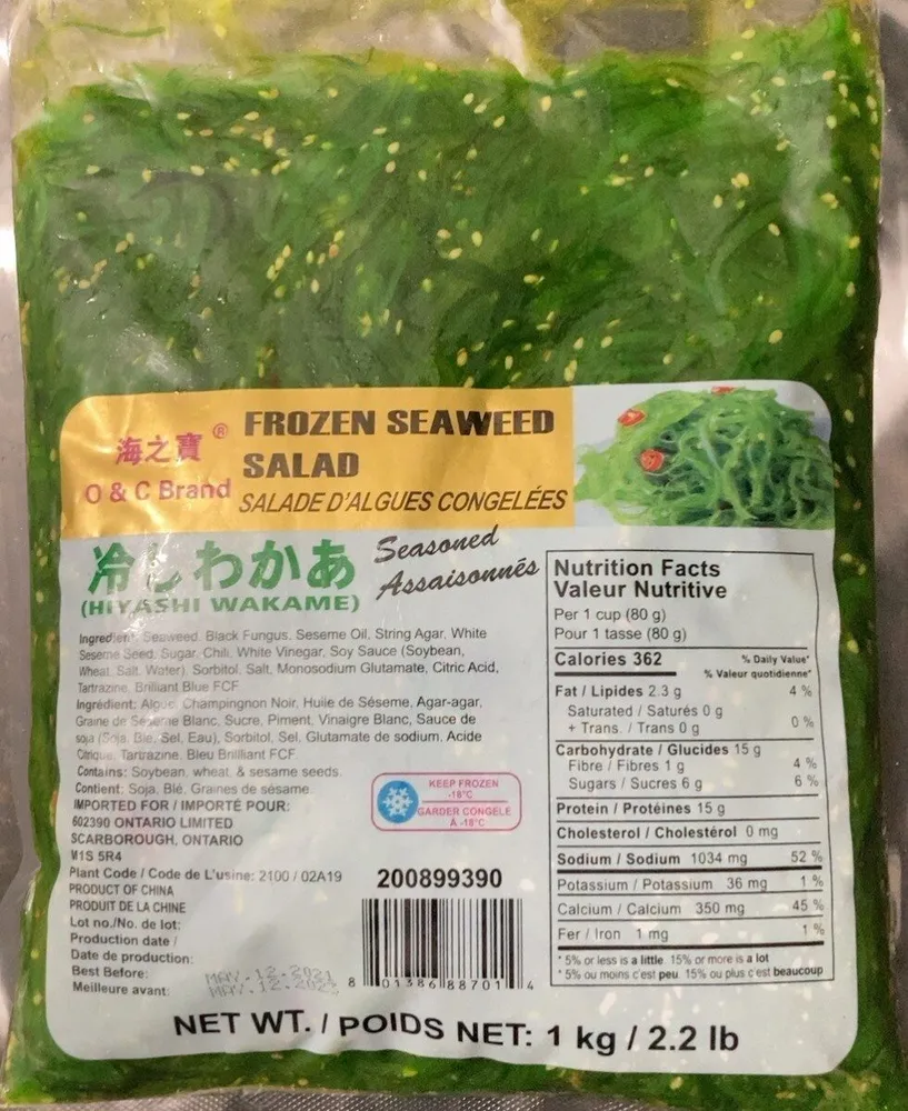Frozen seaweed salad